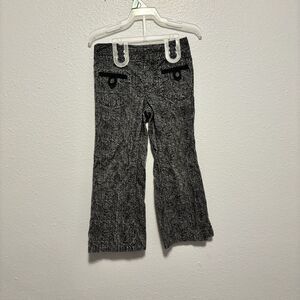 DKNY 100% Cotton Herringbone Kids Flair Pants Sz 4T Adjustable Waist Snap Closur